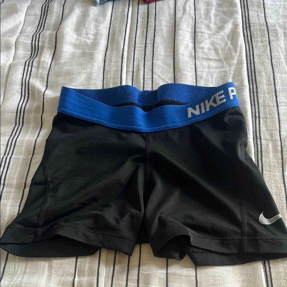 Nike Black and Blue Athletic Shorts